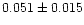 $0.051\pm0.015$