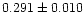 $0.291\pm0.010$