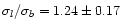 $\sigma_l/\sigma_b=1.24\pm0.17$