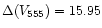 $\Delta(V_{\rm
555})=15.95$