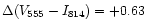 $\Delta(V_{\rm 555}-I_{\rm 814})=+0.63$