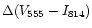 $\Delta(V_{\rm 555}- I_{\rm 814})$
