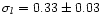 $\sigma_{l}=
0.33\pm 0.03$