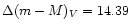 $\Delta(m-M)_V= 14.39$