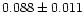 $0.088\pm0.011$