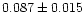$0.087\pm0.015$
