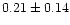 $0.21\pm0.14$