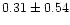 $0.31\pm0.54$
