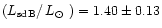 $(L_{\rm sdB}/\mbox{\,$L_{\odot}$ }) = 1.40 \pm 0.13$