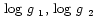 $\mbox{\,log $g$ }_1, \mbox{\,log $g$ }_2$