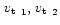 $\mbox{\,$v_{\rm t}$ }_1, \mbox{\,$v_{\rm t}$ }_2$