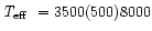 $\mbox{\it T$_{\rm eff}$ }=3500 (500) 8000$