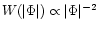 $W(\vert\Phi\vert)\propto\vert\Phi\vert^{-2}$