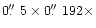 $0\hbox{$.\!\!^{\prime\prime}$ }5\times0\hbox{$.\!\!^{\prime\prime}$ }192\times$