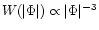 $W(\vert\Phi\vert)\propto\vert\Phi\vert^{-3}$
