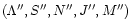 $(\Lambda'',S'',N'',J'',M'')$