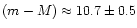 $(m-M) \approx 10.7\pm0.5$