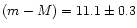 $(m-M)=11.1\pm 0.3$