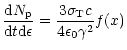 $\displaystyle \frac{{\rm d}N_{\rm p}}{{\rm d}t{\rm d}{\epsilon}}=\frac{3\sigma_{\rm T}c}{4\epsilon_{0}\gamma^{2}}f(x)$