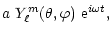 $\displaystyle a \ Y_{\ell}^m(\theta, \varphi) \ {\rm e}^{i\omega t},$