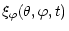 $\displaystyle \xi_{\varphi}(\theta, \varphi, t)$