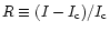 $R \equiv (I - I_{\rm c})/ I_{\rm c}$
