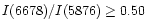 $I(6678)/I(5876) \geq0.50$