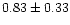 $0.83 \pm 0.33$