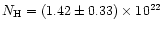 $N_{\rm H} = (1.42\pm0.33)\times 10^{22}$