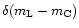 $\delta(m_{\rm L} - m_{\rm C})$