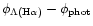 $\phi_{\Lambda (\rm {H}\alpha)} - \phi_{\rm {phot}}$