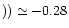$))\simeq -0.28$