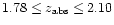 $1.78\leq z_{\rm abs}\leq 2.10$
