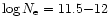$\log N_{\rm e} = 11.5{-}12$