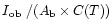 $I\mbox{$\rm _{ob}$ } / (A_{\rm b} \times C(T))$
