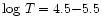 $\log\, T = 4.5{-}5.5$