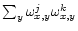 $\sum_y\omega_{x,y}^j\omega_{x,y}^k$