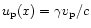 $u_{\rm p}(x) = \gamma v_{\rm p}/c$