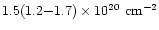 $1.5 (1.2{-}1.7)\times10^{20}~\rm {cm^{-2}}$