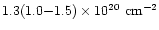$1.3 (1.0{-}1.5)\times10^{20}~\rm {cm^{-2}}$