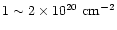 $1 \sim2\times10^{20}~\rm {cm^{-2}}$