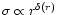 $\sigma \propto r^{\delta (r)}$