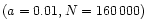 $(a=0.01,N=160\,000)$