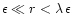 $\epsilon\ll r < \lambda\,\epsilon$