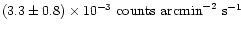 $\left(3.3\pm0.8\right) \times 10^{-3}\mbox{
counts arcmin}^{-2} \mbox{ s}^{-1}$