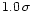 $1.0\,\sigma$