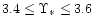 $3.4 \leq \Upsilon _*\leq 3.6$