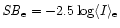 ${\it SB}_{\rm e}= -2.5\log\langle I \rangle_{\rm e}$