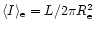 $\langle I \rangle_{\rm e}= L/2\pi R_{\rm e}^2$