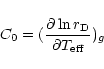 \begin{displaymath}C_0 = (\frac{\partial \ln r_{\rm D}}{\partial T_{\rm eff}})_g
\end{displaymath}